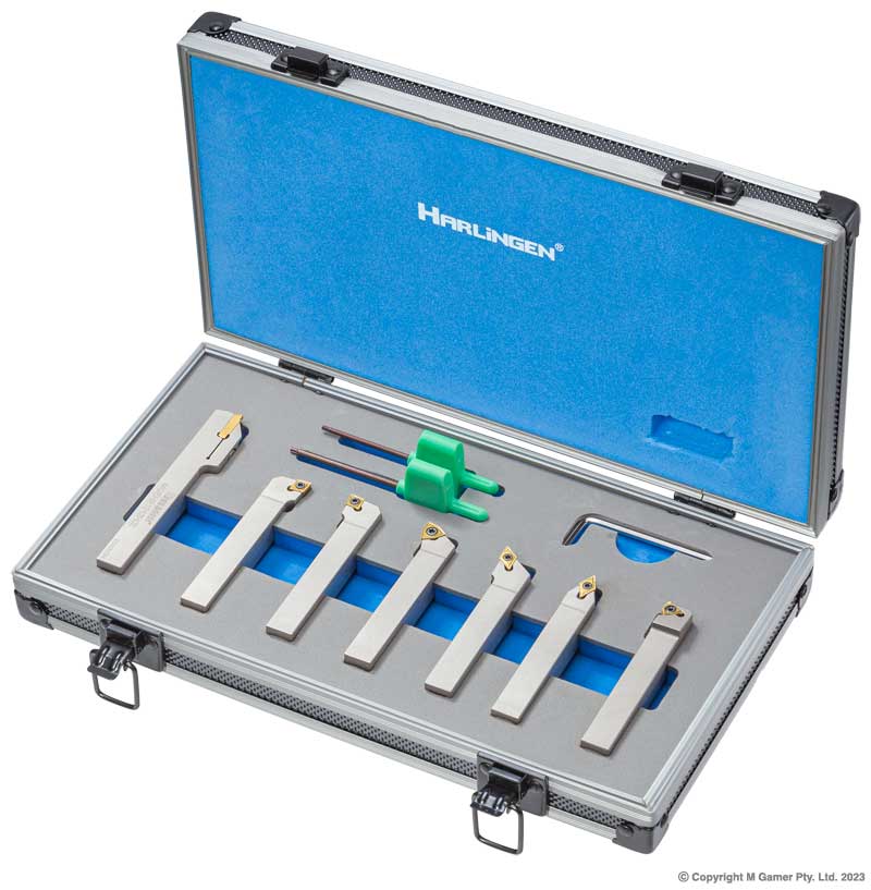 Indexable 7 Piece Nickel Plated Carbide Lathe Tool Set - 10 mm